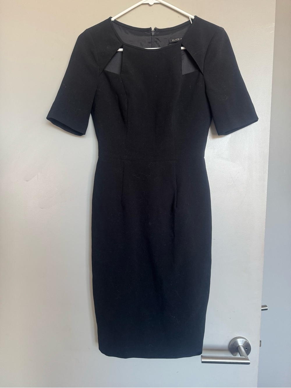 Black Halo Cut Out Neck Black Sheath Dress US 0